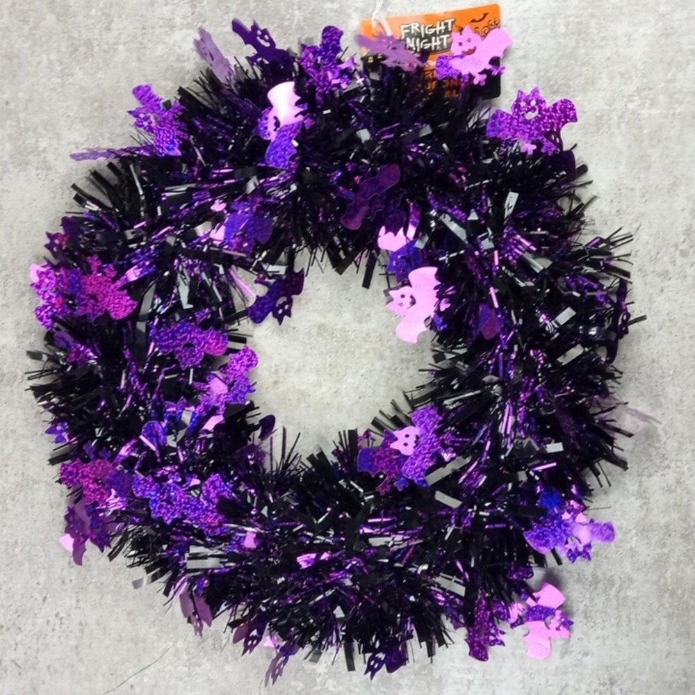 👻 🍒 Halloween Fright Night Tinsel Wreath